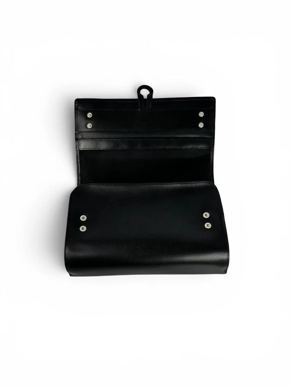 Necessaire Versace em Couro Granulado Preta
