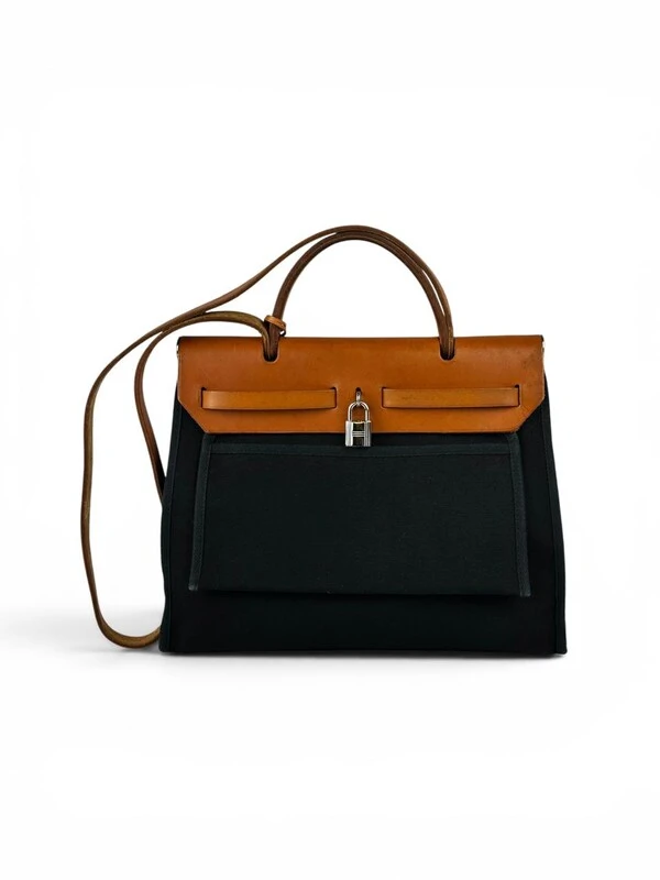 Bolsa Hermès Herbag 31 Vintage Preta/Caramelo