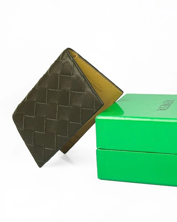 Porta Cartão Bottega Veneta Intrecciato Verde