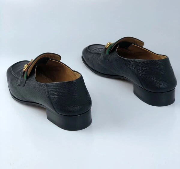 Sapato Gucci Mocassim Horsebit Stripes Preto