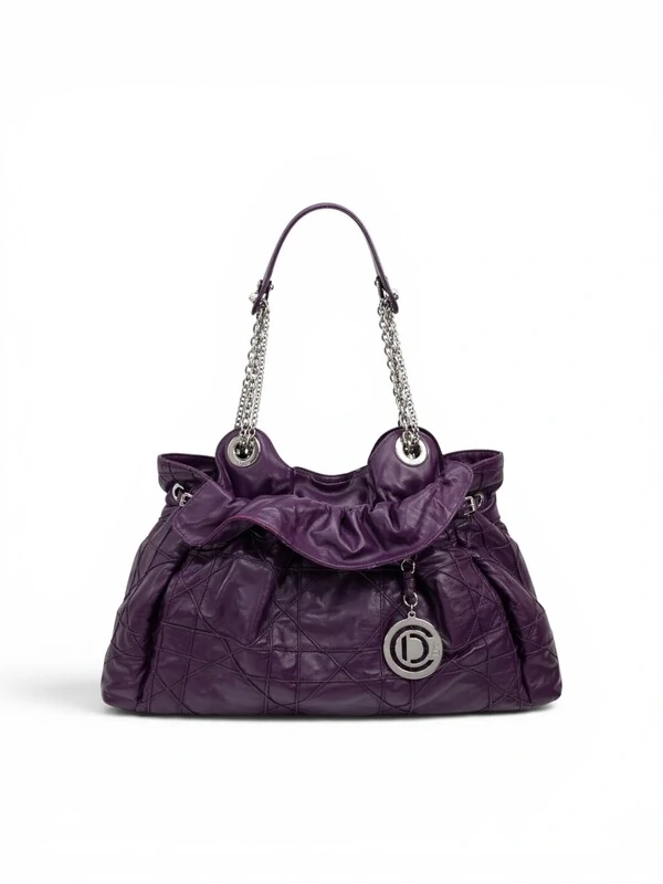 Bolsa Christian Dior Le Trente Cannage Roxa