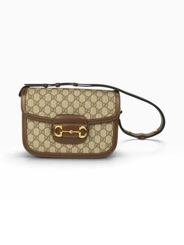 Bolsa Gucci Horsebit 1955 GG Supreme Marrom
