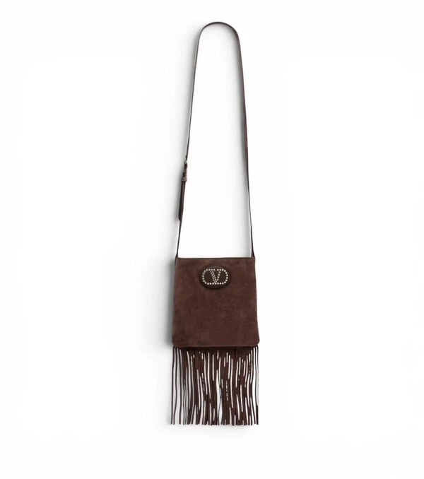 Bolsa Valentino Nellcôte Small Suede Marrom