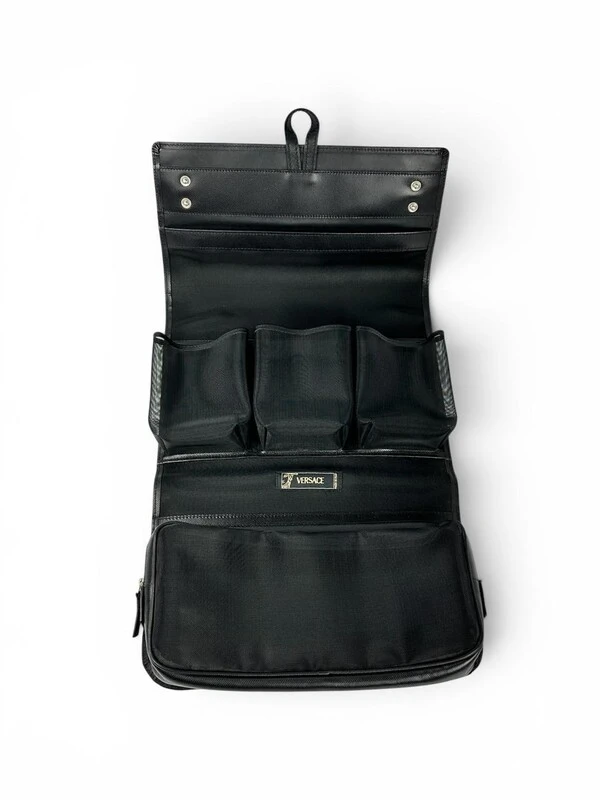 Necessaire Versace em Couro Granulado Preta