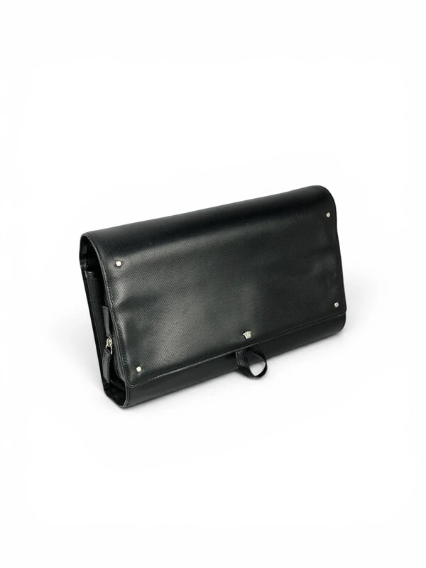 Necessaire Versace em Couro Granulado Preta