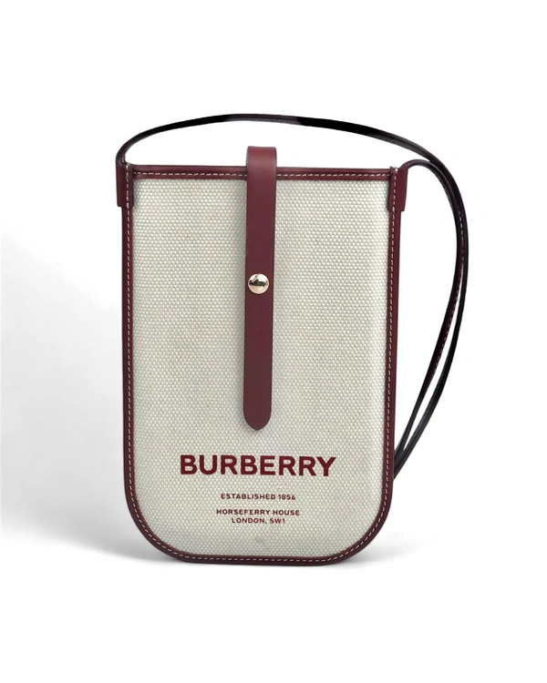 Phone Case Burberry Tan Anne Canvas Burgundy
