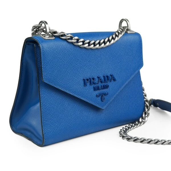 Bolsa Prada Lux Monochrome Envelope Azul Bic