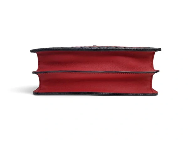 Bolsa Bottega Veneta Olimpia Intrecciato Vermelho/Preto