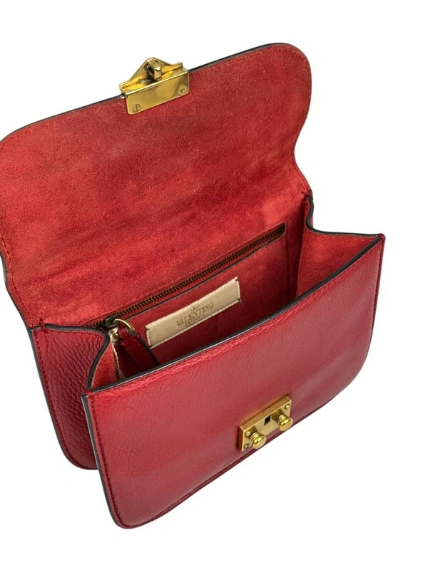 Bolsa Valentino Glam Lock Small Vermelha