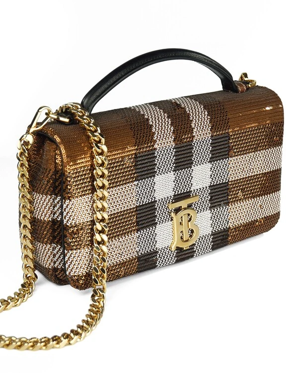 Bolsa Burberry Lola Small Lantejoulas Marrom