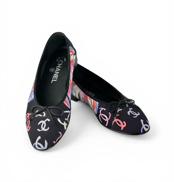 Sapatilha Chanel Jersey Preta Monogram