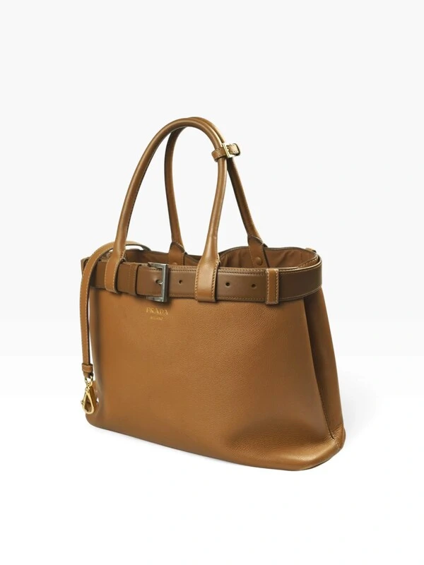 Bolsa Prada Buckle Tote Large Marrom