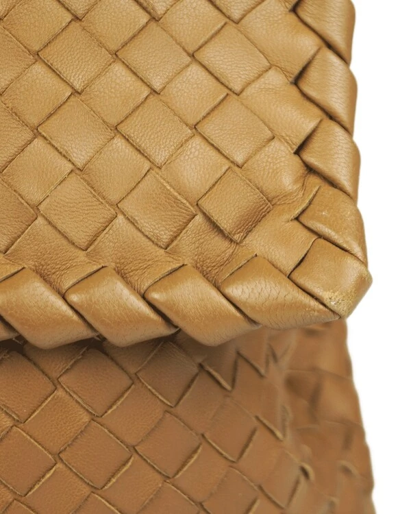 Bolsa Bottega Veneta Olimpia Intrecciato Caramelo
