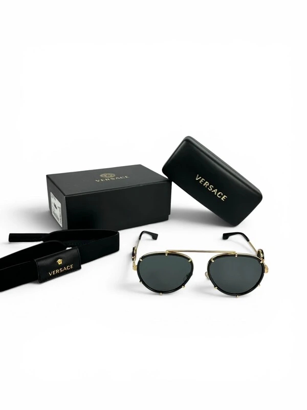 Óculos De Sol Versace Aviador 2232 Preto