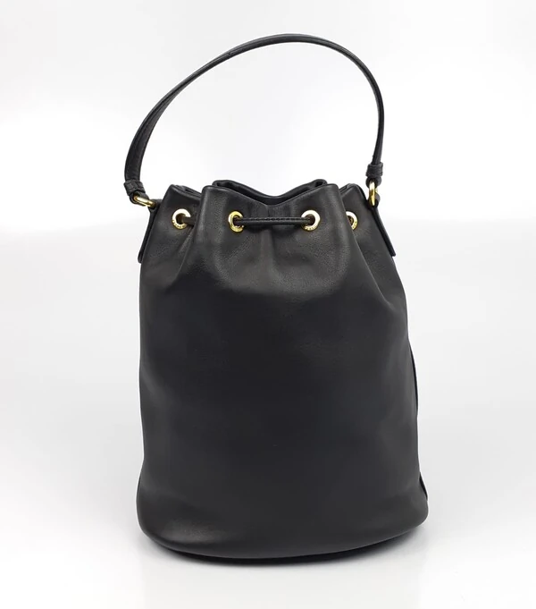 Bolsa Prada Bucket Couro Preto