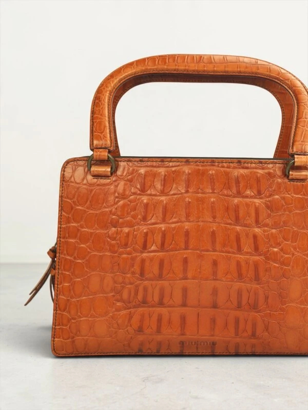 Bolsa Miu Miu Vintage Croco Laranja