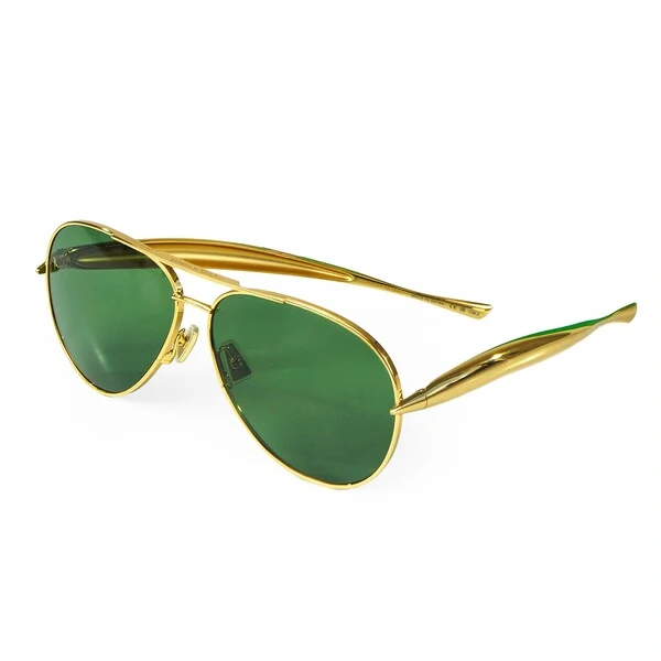 Óculos de Sol Bottega Veneta Sardine Aviador Dourado/Verde