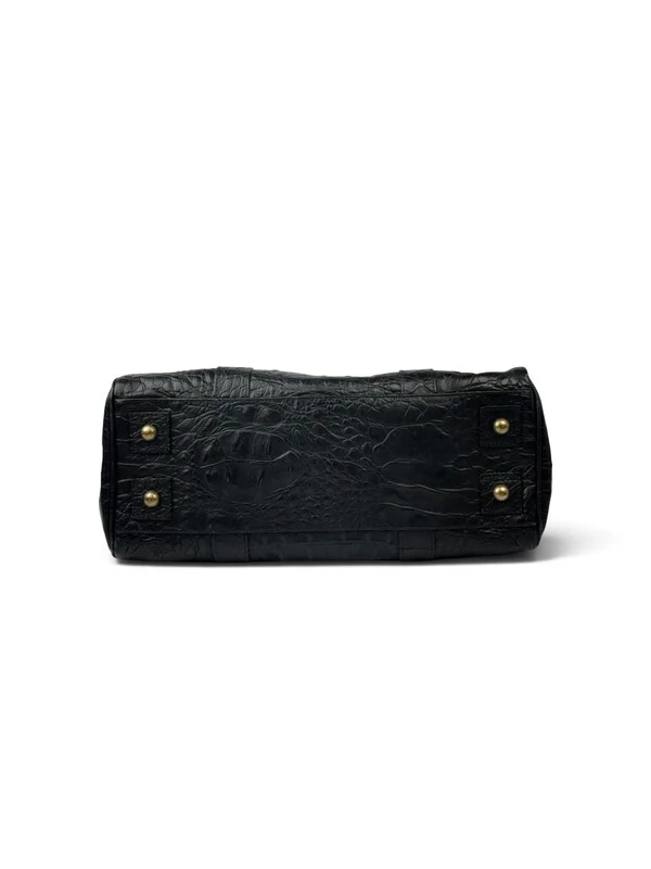 Bolsa Mulberry Bayswater em Couro Croco Preto