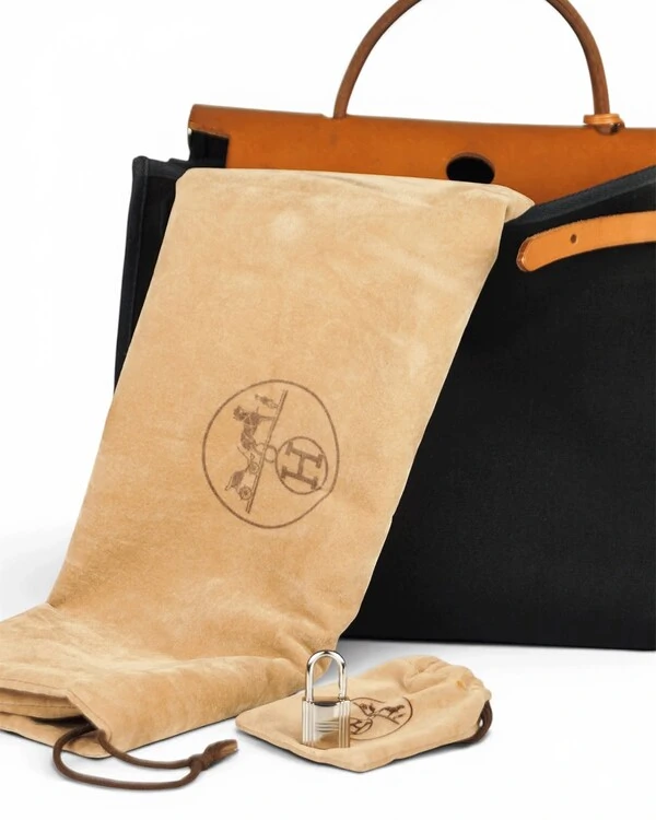 Bolsa Hermès Herbag 31 Vintage Preta/Caramelo