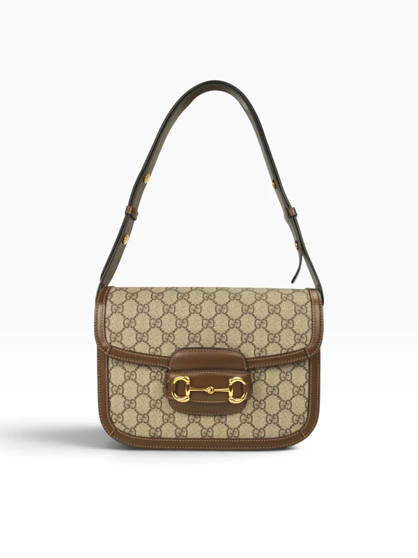 Bolsa Gucci Horsebit 1955 GG Supreme Marrom
