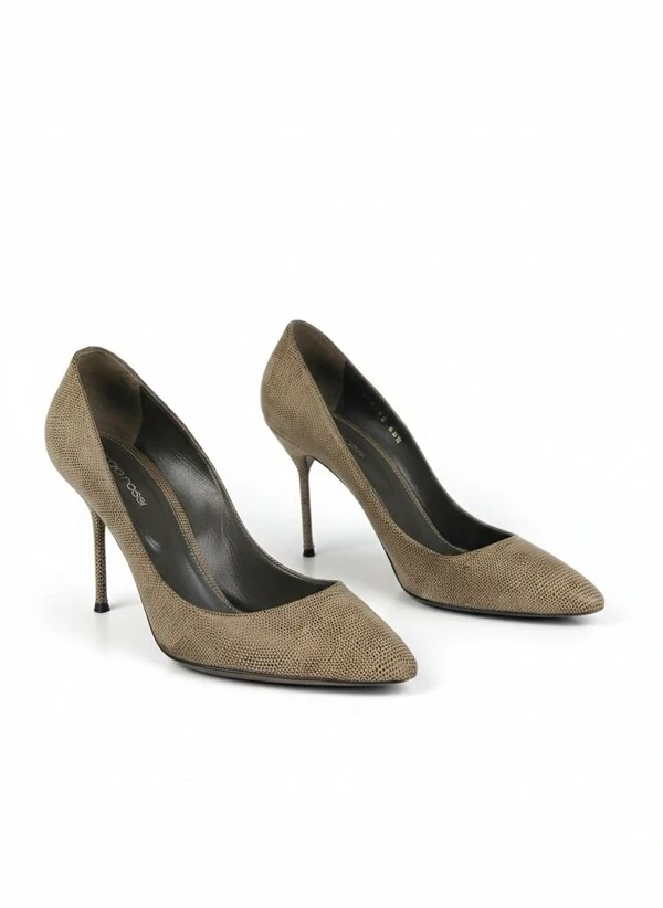 Sapato Sergio Rossi Couro Caqui