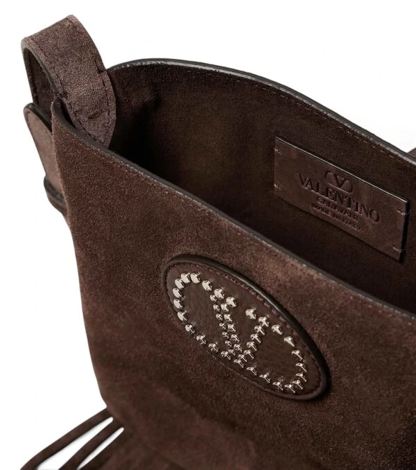Bolsa Valentino Nellcôte Small Suede Marrom