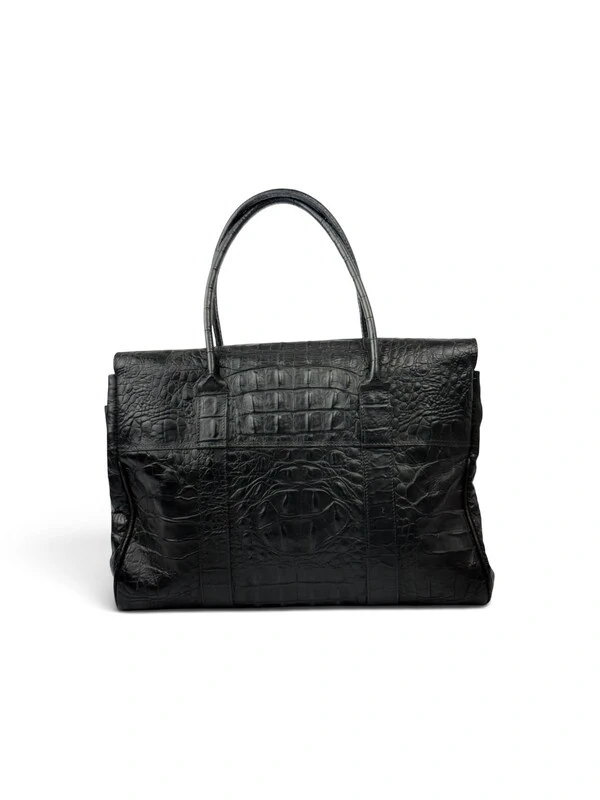Bolsa Mulberry Bayswater em Couro Croco Preto