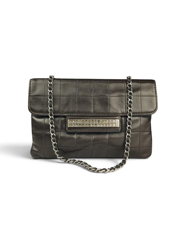 Bolsa Chanel Chocolate Bar Shoulder Marrom