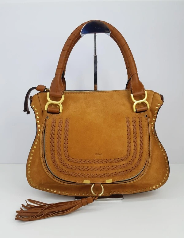 Bolsa Chloé Marcie Camurça Caramelo