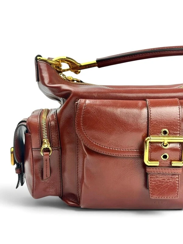 Bolsa Chloé Double Carry Camera Média Terracota