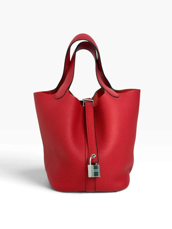 Bolsa Hermès Picotin 18 Clémence Rouge Radieux