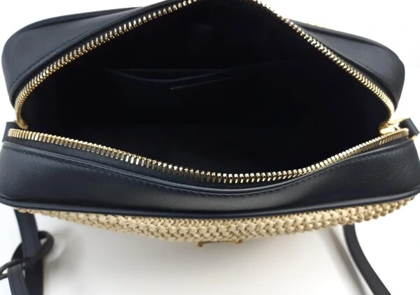 Bolsa Saint Laurent Crossbody Camera Rafia Rafia /Couro