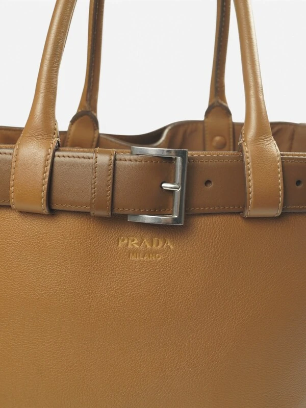 Bolsa Prada Buckle Tote Large Marrom