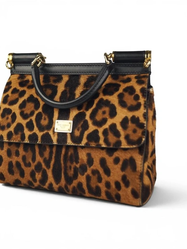 Bolsa Dolce & Gabbana Sicily Small Pony Hair Leopard