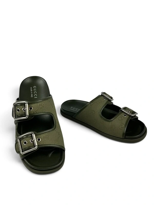 Slide Gucci Strap gg Verde