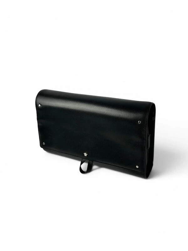 Necessaire Versace em Couro Granulado Preta
