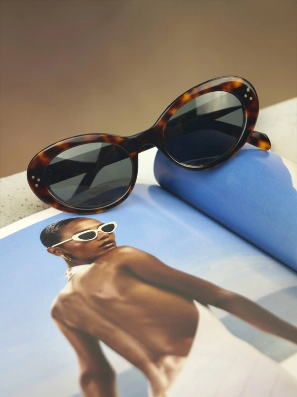Óculos de Sol Celine Cat-Eye Tortoise Dark Havana