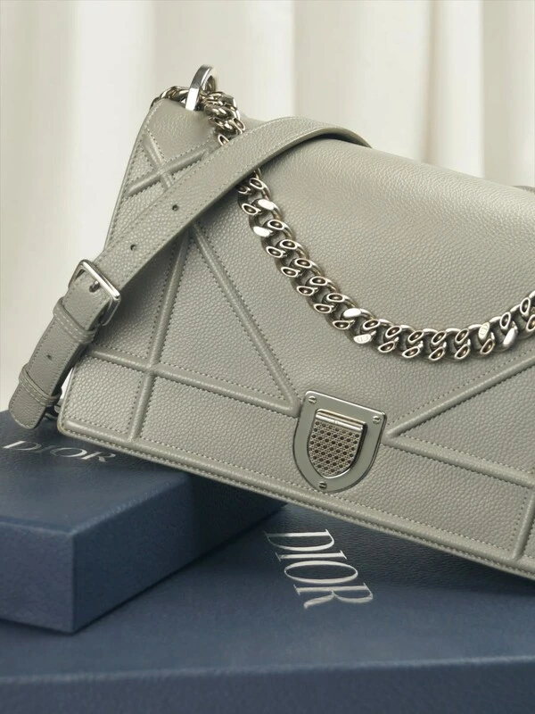 Bolsa Dior Diorama Flap Bag Cinza