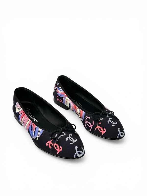 Sapatilha Chanel Jersey Preta Monogram