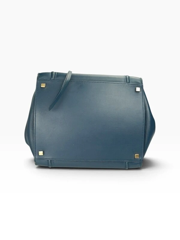 Celine Phantom Luggage Média Azul-Petróleo