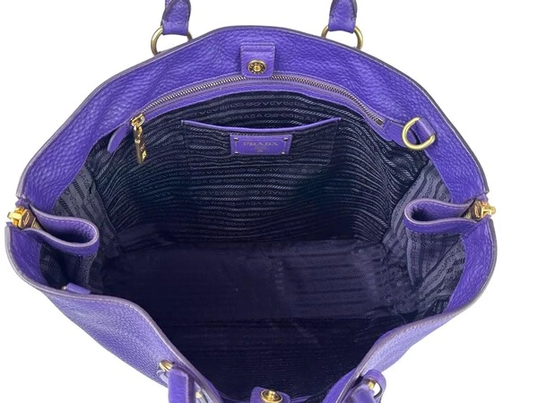 Bolsa Prada Vitello Daino Roxa