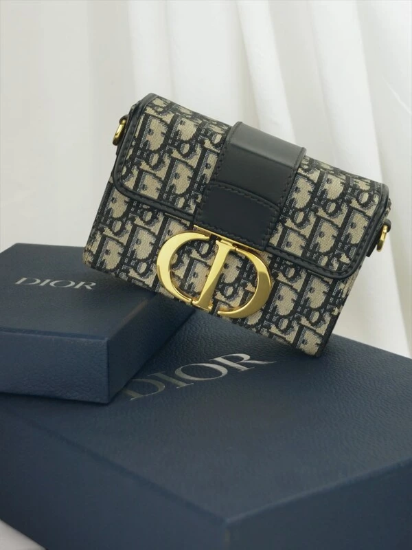 Bolsa Dior 30 Montaigne em Jacquard Oblique Azul