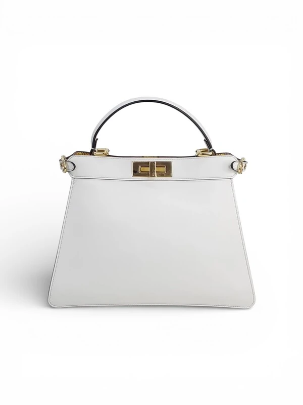 Bolsa Fendi x Versace Peekaboo Meduim em Couro, Branca