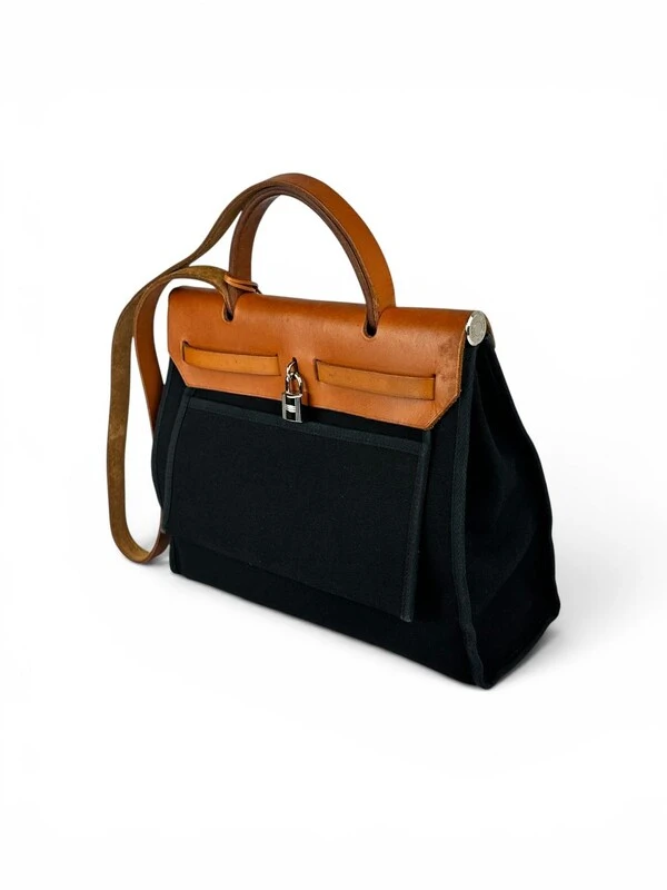 Bolsa Hermès Herbag 31 Vintage Preta/Caramelo