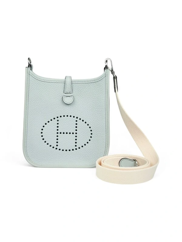 Bolsa Hermès Mini Evelyne 18 Baby Blue Clemence