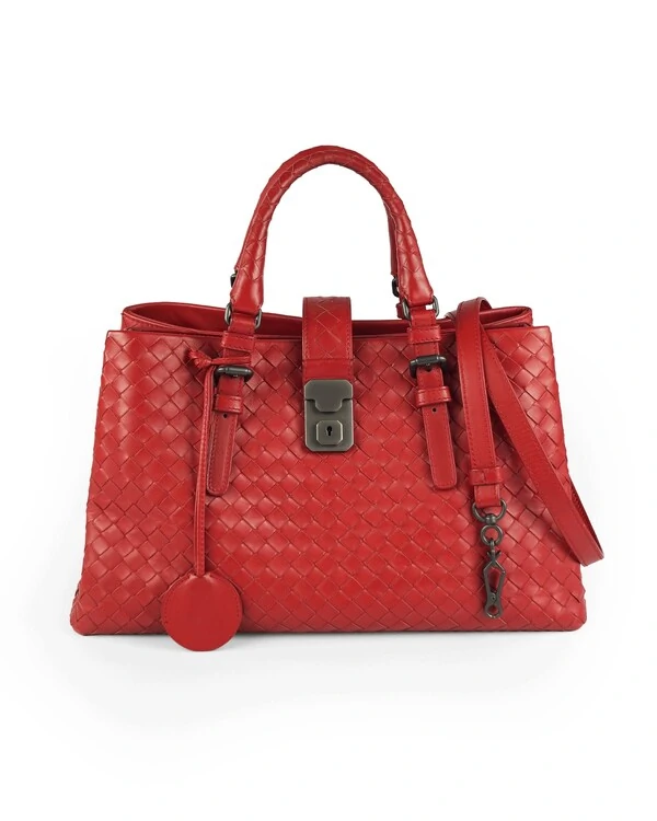 Bolsa Bottega Veneta Intrecciato Roma Rosso