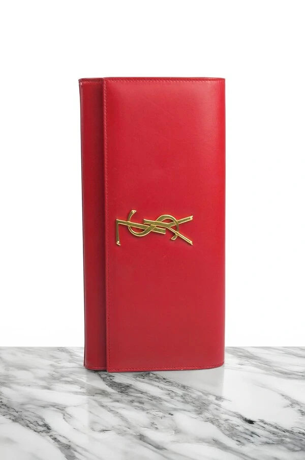 Clutch Yves Saint Laurent Couro Vermelha