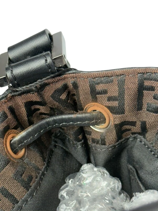 Bolsa Fendi Zucchino Canvas Drawstring Baguette