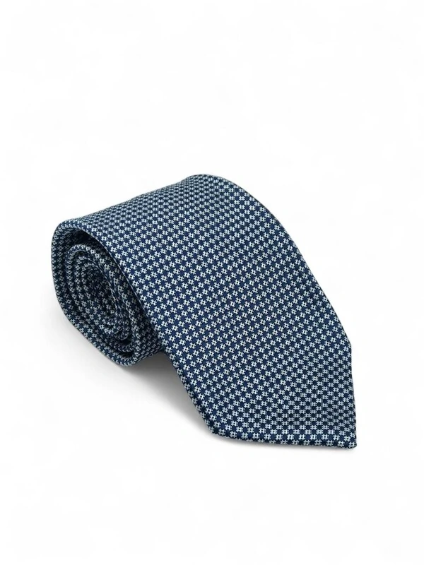 Gravata Tom Ford em Seda Azul Branca