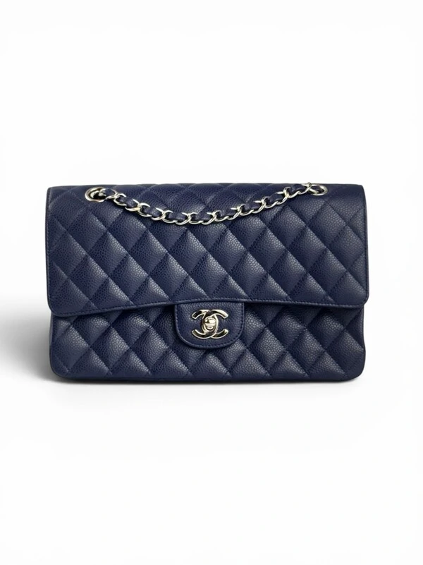 Bolsa Chanel Classic Double Flap Azul Marinho
